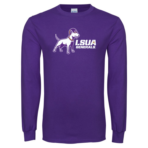  Purple Long Sleeve T Shirt - Bull Terrier LSUA Generals Horizontal
