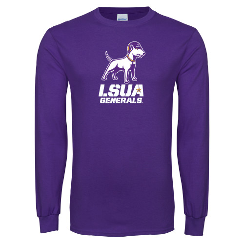  Purple Long Sleeve T Shirt - Bull Terrier LSUA Generals Vertical