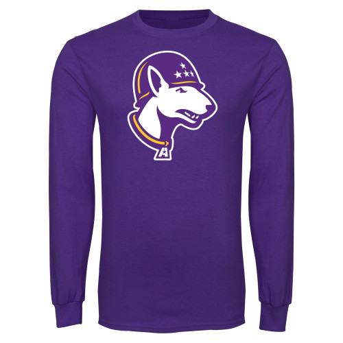  Purple Long Sleeve T Shirt - Bull Terrier head LSUA