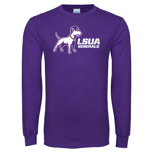  Purple Long Sleeve T Shirt - Bull Terrier LSUA Generals Horizontal