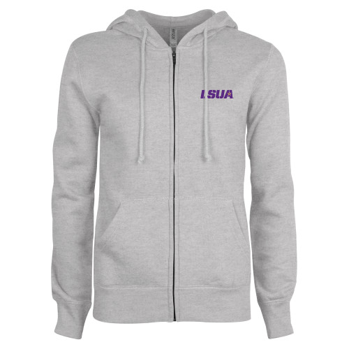  ENZA Womens Grey Fleece Full Zip Hoodie - LSUA