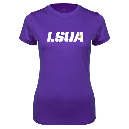  Womens Purple Performance Tee - LSUA