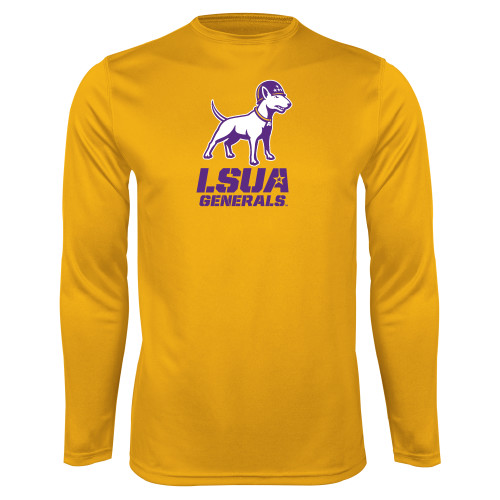  Gold Performance Long Sleeve Shirt - Bull Terrier LSUA Generals Vertical