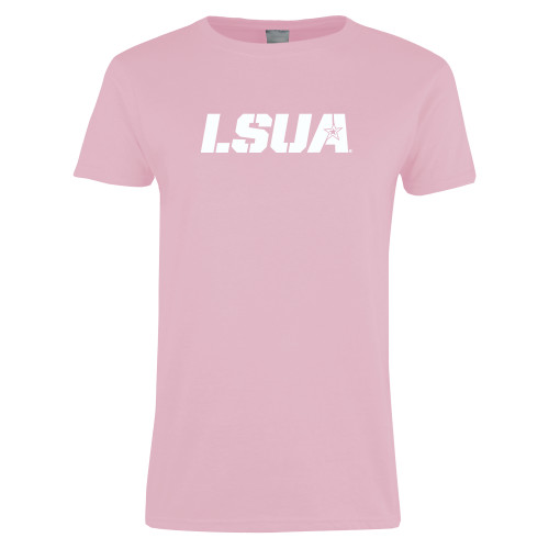  Womens Pink Short Sleeve Tee - LSUA