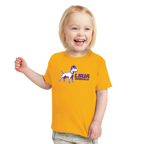  Toddler Gold T Shirt - Bull Terrier LSUA Generals Horizontal