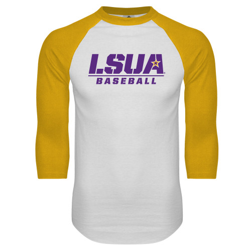 Main Image for  White/Gold Raglan Baseball T Shirt