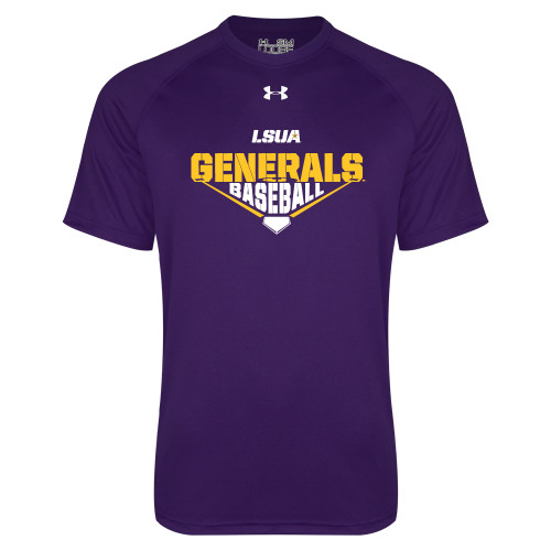  Under Armour Purple Tech Tee - Generals Baseball Diamond Skewed