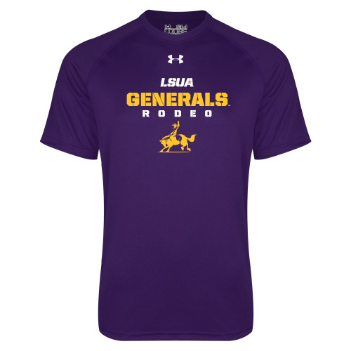  Under Armour Purple Tech Tee - Generals Rodeo Bronco Rider