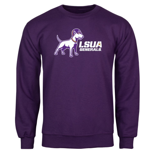  Purple Fleece Crew - Bull Terrier LSUA Generals Horizontal