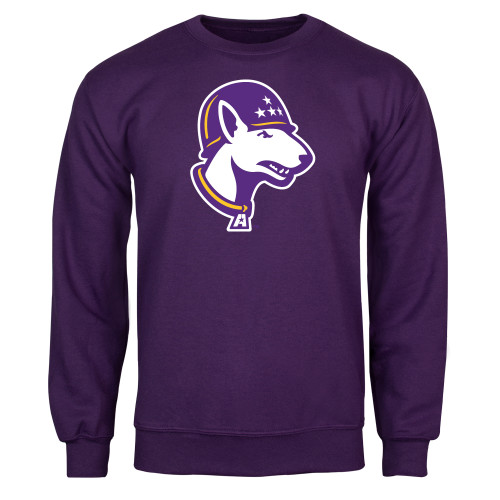  Purple Fleece Crew - Bull Terrier head LSUA