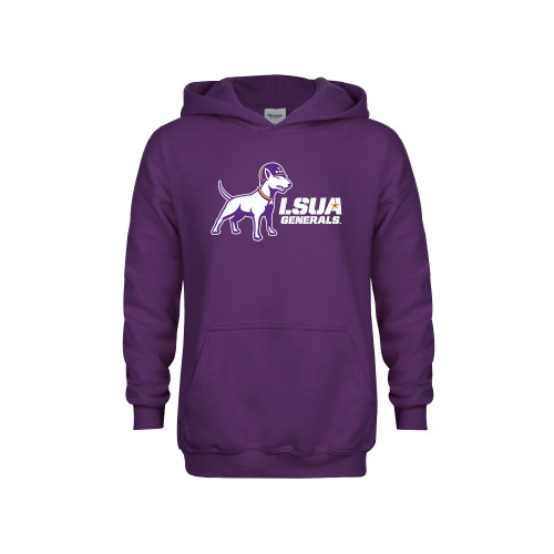  Youth Purple Fleece Hoodie - Bull Terrier LSUA Generals Horizontal