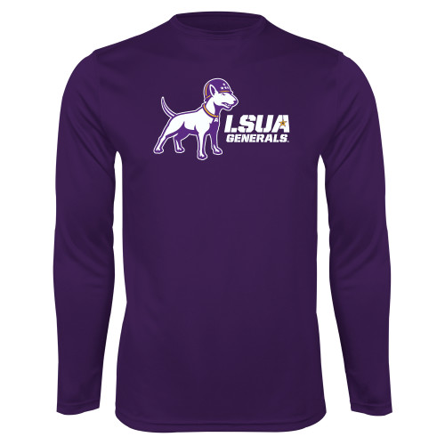  Purple Performance Long Sleeve Shirt - Bull Terrier LSUA Generals Horizontal
