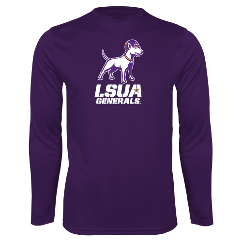  Purple Performance Long Sleeve Shirt - Bull Terrier LSUA Generals Vertical