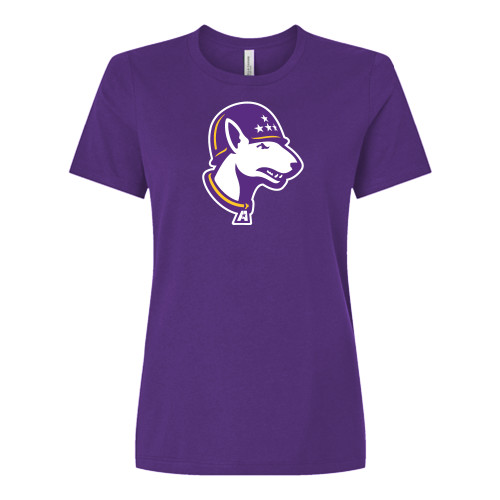  Bella + Canvas Womens Purple Relaxed Cotton T Shirt - Bull Terrier head LSUA