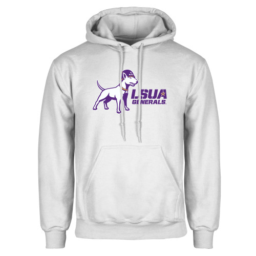  White Fleece Hoodie - Bull Terrier LSUA Generals Horizontal