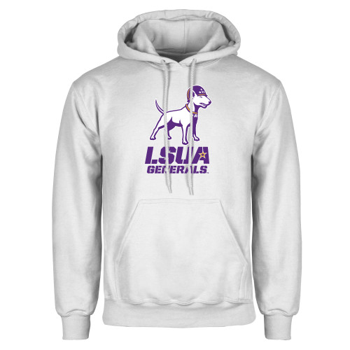 White Fleece Hoodie - Bull Terrier LSUA Generals Vertical