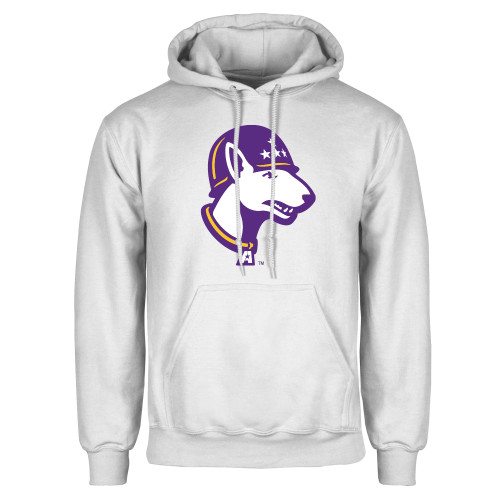  White Fleece Hoodie - Bull Terrier head LSUA