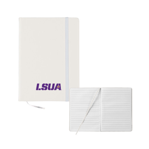  5x7 White Hard Cover Journal - LSUA