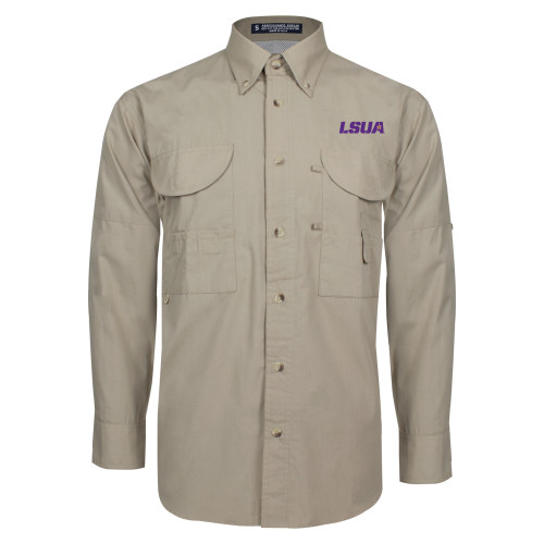  Khaki Fishing Shirt Performance Long Sleeve - LSUA