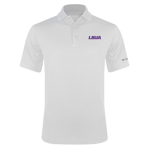  Columbia White Omni Wick Drive Polo - LSUA