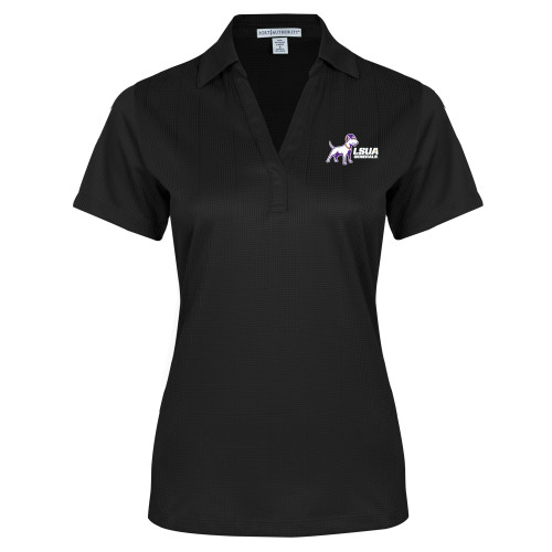  Womens Black Performance Fine Jacquard Polo - Bull Terrier LSUA Generals Horizontal