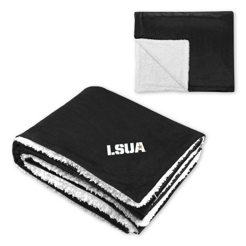  Super Soft Luxurious Black Sherpa Throw Blanket - LSUA