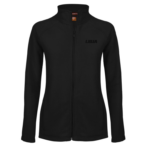  Womens Black Fleece Full Zip Jacket - LSUA