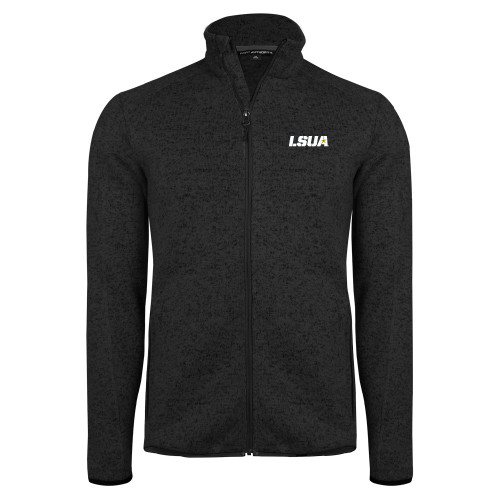  Black Heather  Sweater Fleece Jacket - LSUA