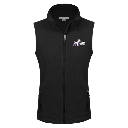  Womens Black Fleece Full Zip Vest - Bull Terrier LSUA Generals Horizontal