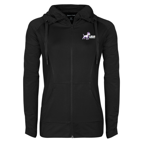  Womens Black Sport Wick Stretch Full Zip Jacket - Bull Terrier LSUA Generals Horizontal