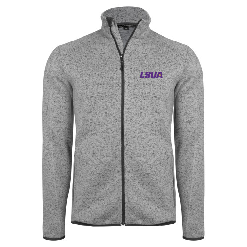 Grey Heather Sweater Fleece Jacket - LSUA