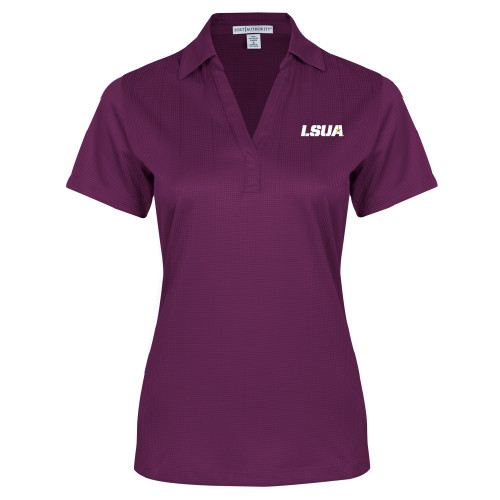  Womens Purple Performance Fine Jacquard Polo - LSUA