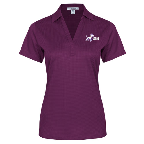  Womens Purple Performance Fine Jacquard Polo - Bull Terrier LSUA Generals Horizontal