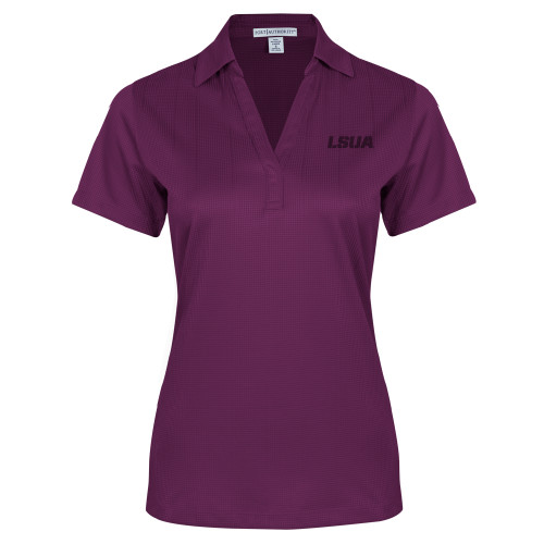  Womens Purple Performance Fine Jacquard Polo - LSUA