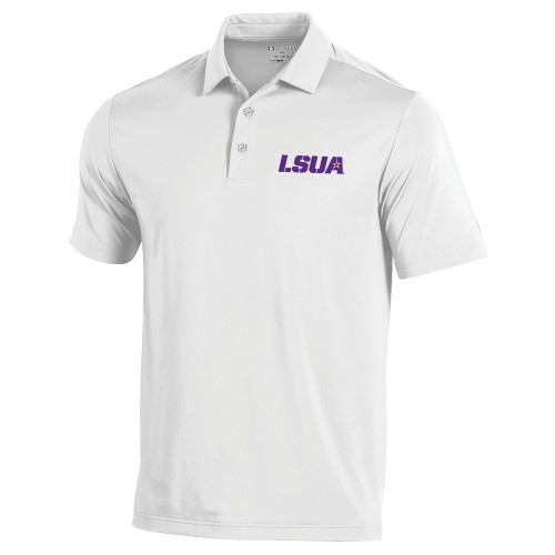  Under Armour White Performance Polo - LSUA