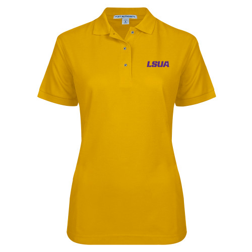  Womens Silk Touch Gold Pique Polo - LSUA