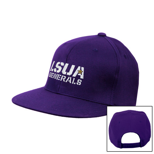  Purple Twill Flat Bill Snapback Hat - LSUA Generals