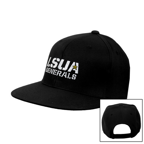 Louisiana Alexandria Black Flat Bill Snapback Hat