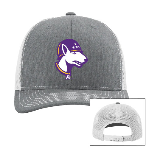 Richardson Heather Grey/Light Grey Trucker Hat - Bull Terrier head LSUA