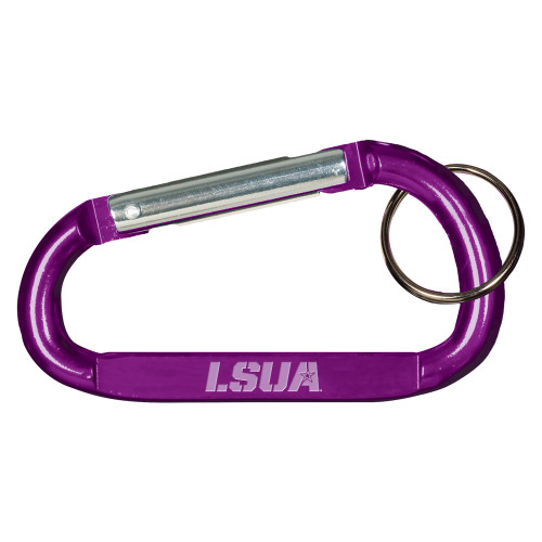 Purple Carabiner with Split Ring - LSUA Engraved