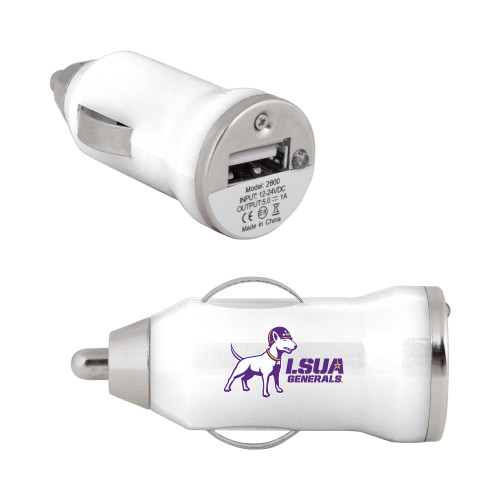  On the Go White Car Charger - Bull Terrier LSUA Generals Horizontal