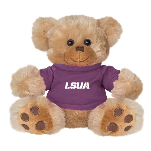  Plush Big Paw 8 1/2 inch Brown Bear w/Purple Shirt - LSUA