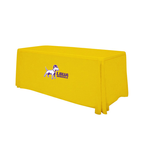  Gold 6 foot Table Throw - Bull Terrier LSUA Generals Horizontal