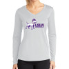 Thumbnail image for  Womens White Performance Long Sleeve V Neck Shirt