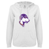 Thumbnail image for  ENZA Womens White V Notch Raw Edge Fleece Hoodie