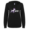Thumbnail image for  ENZA Womens Black V Notch Raw Edge Fleece Hoodie