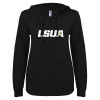 Thumbnail image for  ENZA Womens Black V Notch Raw Edge Fleece Hoodie
