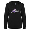Thumbnail image for  ENZA Womens Black V Notch Raw Edge Fleece Hoodie