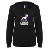 Thumbnail image for  ENZA Womens Black V Notch Raw Edge Fleece Hoodie