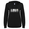 Thumbnail image for  ENZA Womens Black V Notch Raw Edge Fleece Hoodie